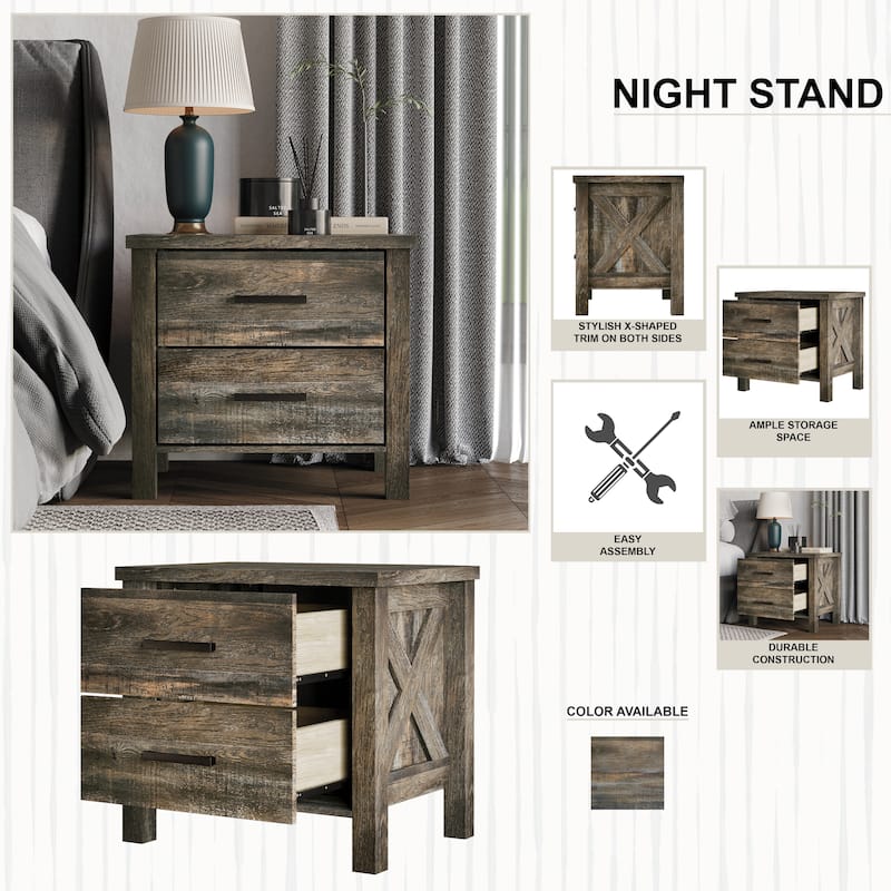 Mader 2 Drawer Nightstand