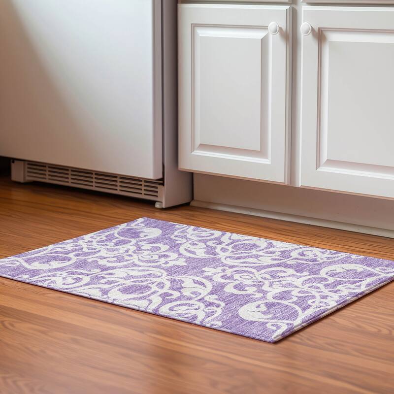 Premium Washable Super Soft Traditional Prince Mayfield Rug - Purple - 1'8" x 2'6"
