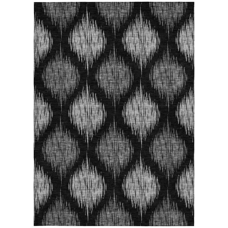 HomeRoots Ikat Transitional Rectangle Outdoor Rug