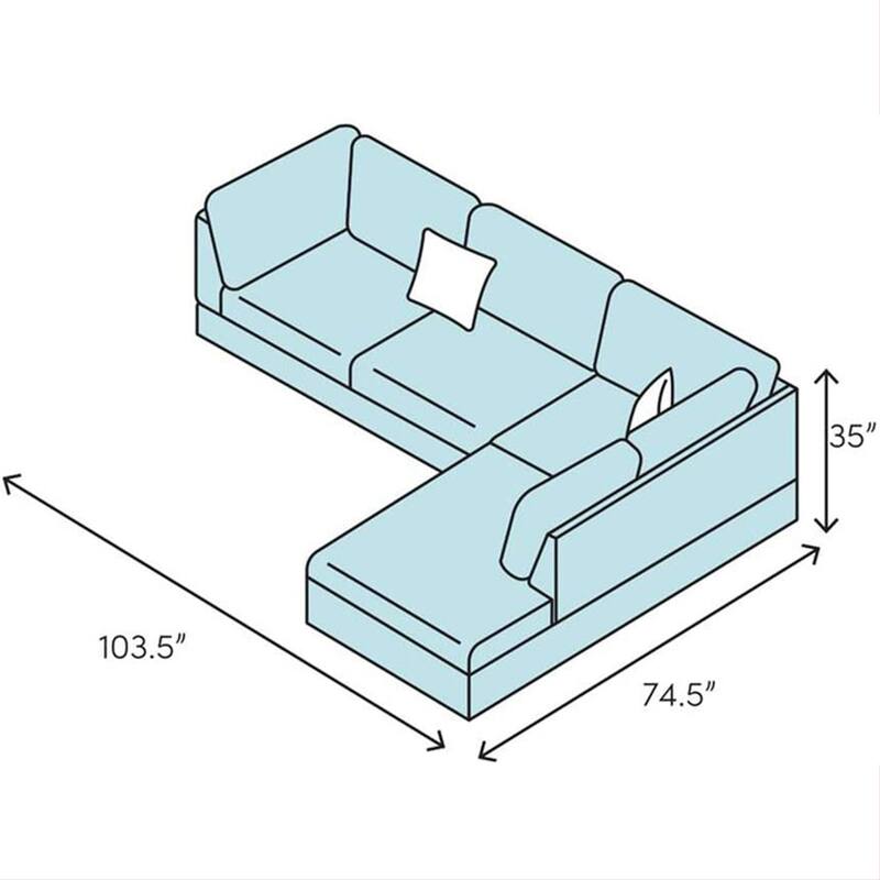 3-Pieces Sectional Sofa Set,Right Facing,Espresso Microfiber(105B)