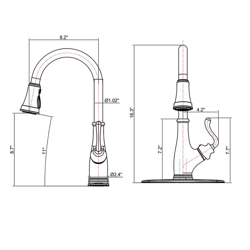 Topcraft High-arc Stainless Steel kitchen Sink Faucet