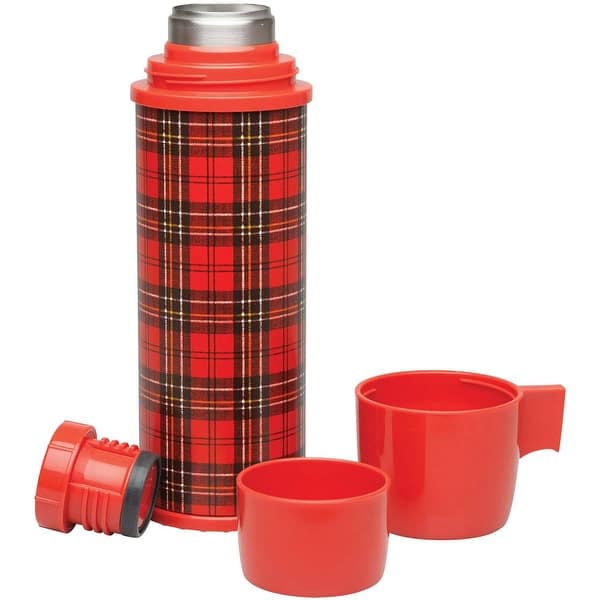 Aladdin Unused Insulated Cup, Red Plastic Hot or Cold Travel Mug
