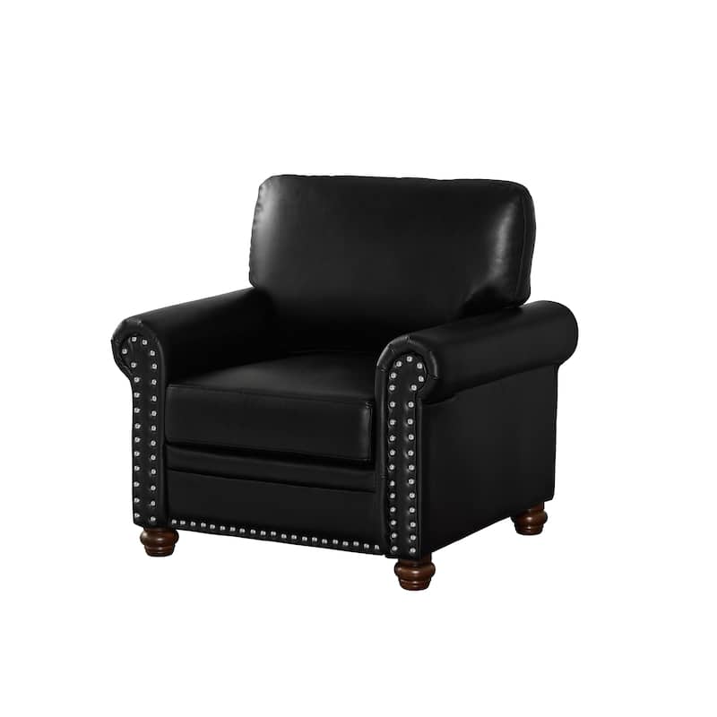 Faux Leather Single Seat Sofa: Chair with Solid Wood Support