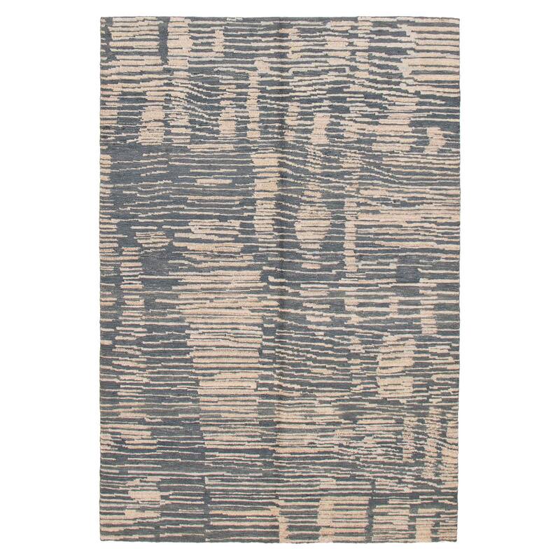 ECARPETGALLERY Hand-knotted Tangier Grey Wool Rug - 6'9 x 9'9