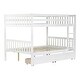 preview thumbnail 11 of 18, Full over Full Rubber Wood Bunk Bed with 2 Drawers,Convertible into 2 Full Beds,Ladder and Safety Guardrails
