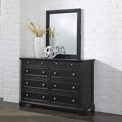Bedford Black Wood Dresser and Optional Matching Mirror by Home Styles