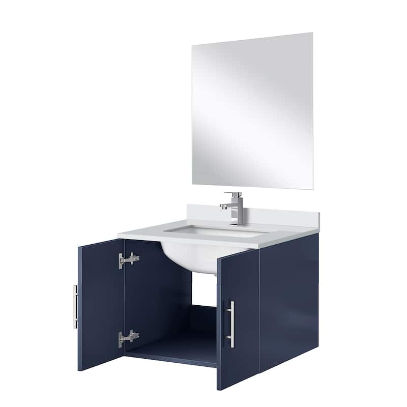 Geneva Bath Vanity with Cultured Marble Top, Sink, Faucet & Mirror