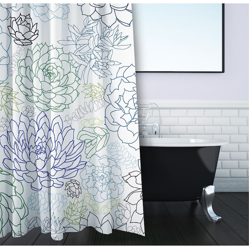 Opal Floral Print Shower Curtain