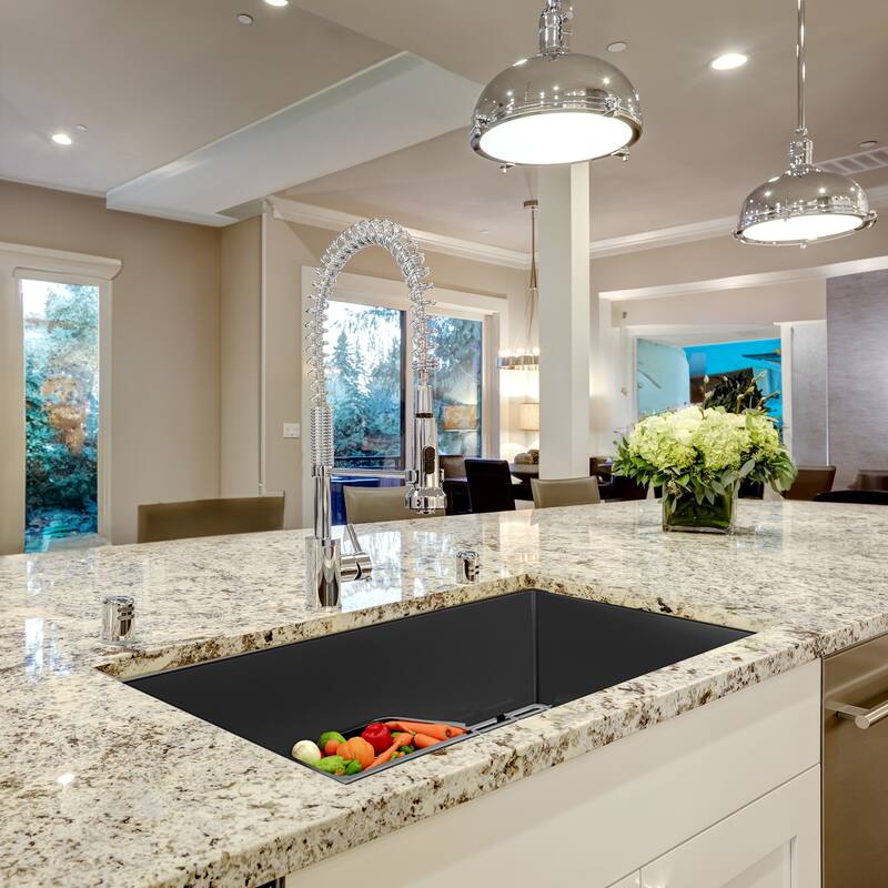 32'' Stainless Steel Single Bowl Black Kitchen Undermount Sink