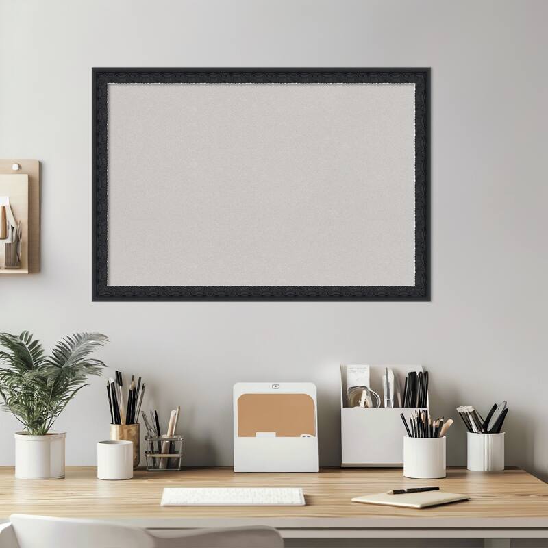 Bethany Black Wood Framed Cork Board - Bulletin Board, Organization Board, Pin Board