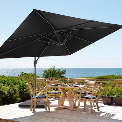 BONOSUKI Outdoor 11.5x9FT Cantilever Patio Umbrella 360 Rotation w/Base