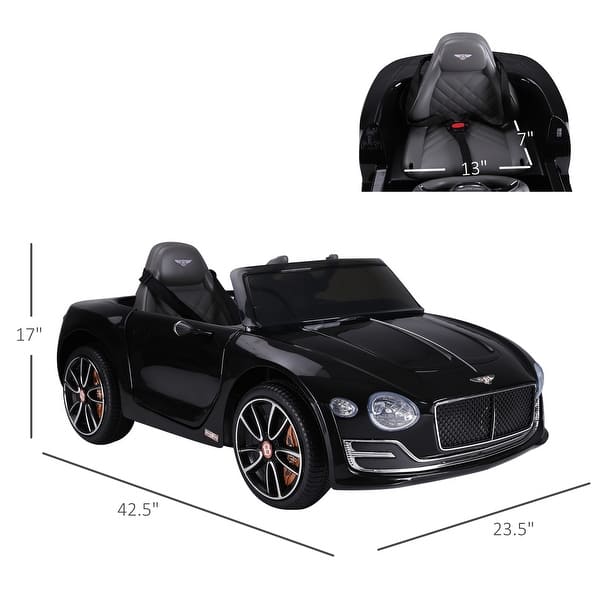 dimension image slide 0 of 2, Aosom Licensed Bentley EXP12 Kids Electric Car with Parent Remote Control, 12V Ride on Car with Butterfly Doors