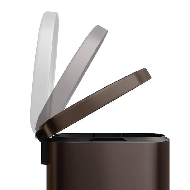 13.2 & 2.6 Gallon Kitchen Trash Can, Step-On Pedal Bins Combo Set