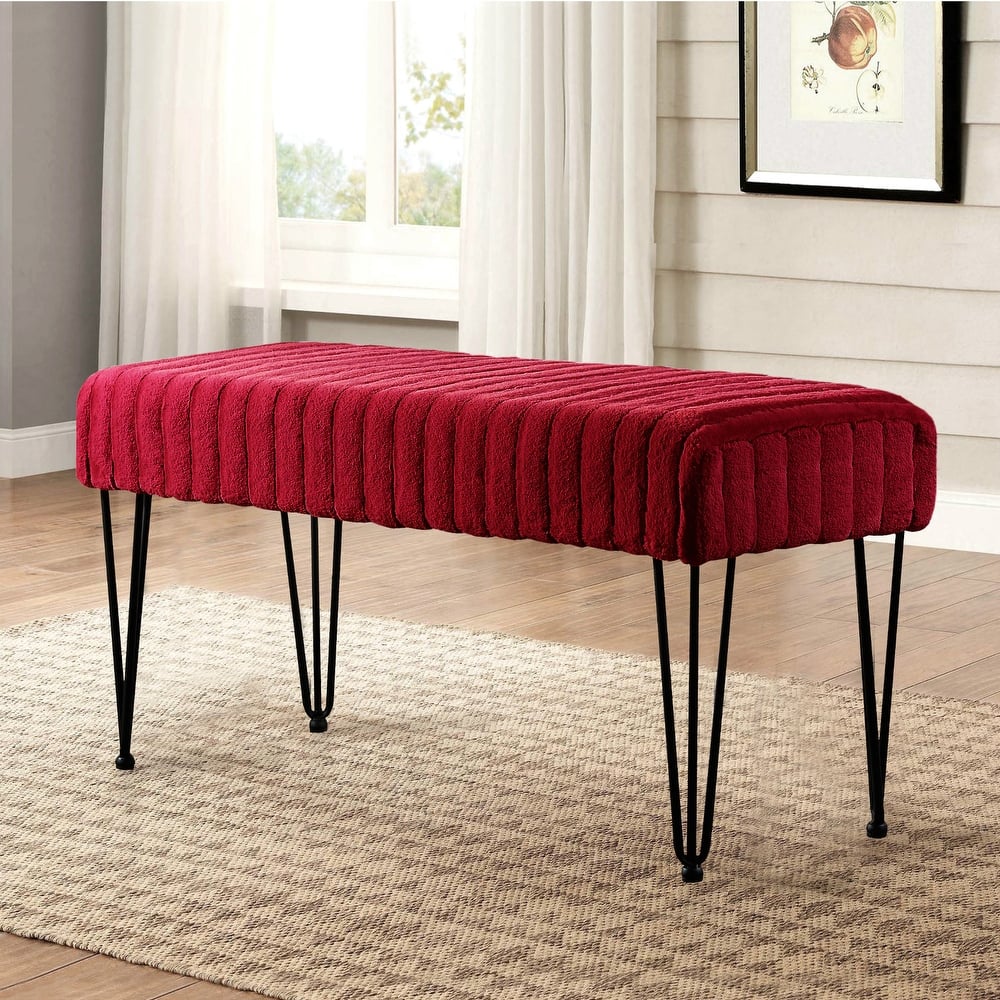 Serenta SuperMink Fauxfur Ottoman Bench