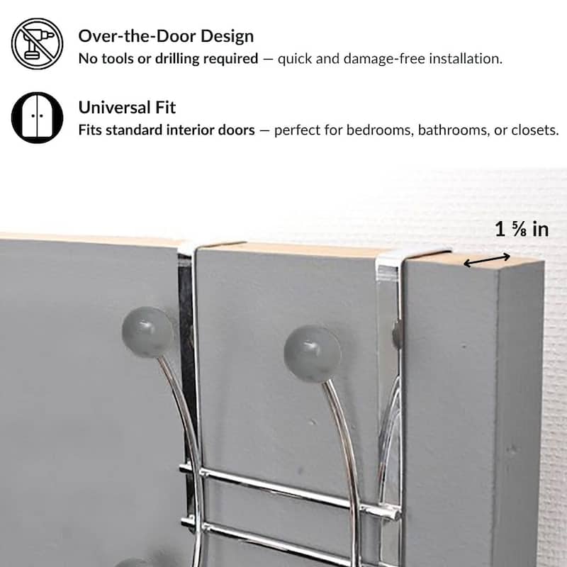 Over The Door Hook Rack with 4 Ball Ends