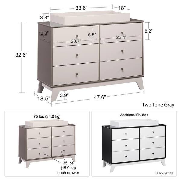 Little Seeds Rowan Valley Flint 6-Drawer Changing Table