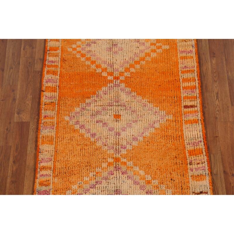 Anatolian Turkish Vintage Runner Rug Hand-Knotted Wool Carpet - 2'11"x 12'3"