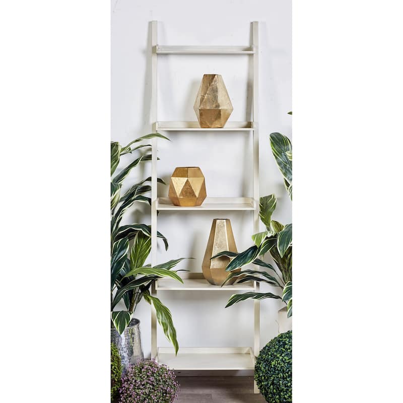 Wood 5 Shelf Shelving Unit - Brown or White - Roche River Decor