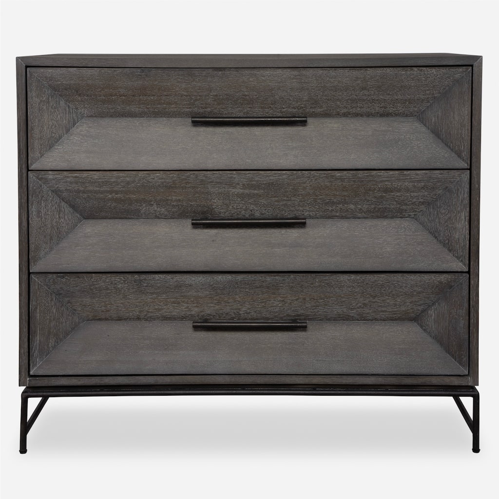 Uttermost 24671 Knox 36" Wide 3 Drawer Acacia Veneer Dresser