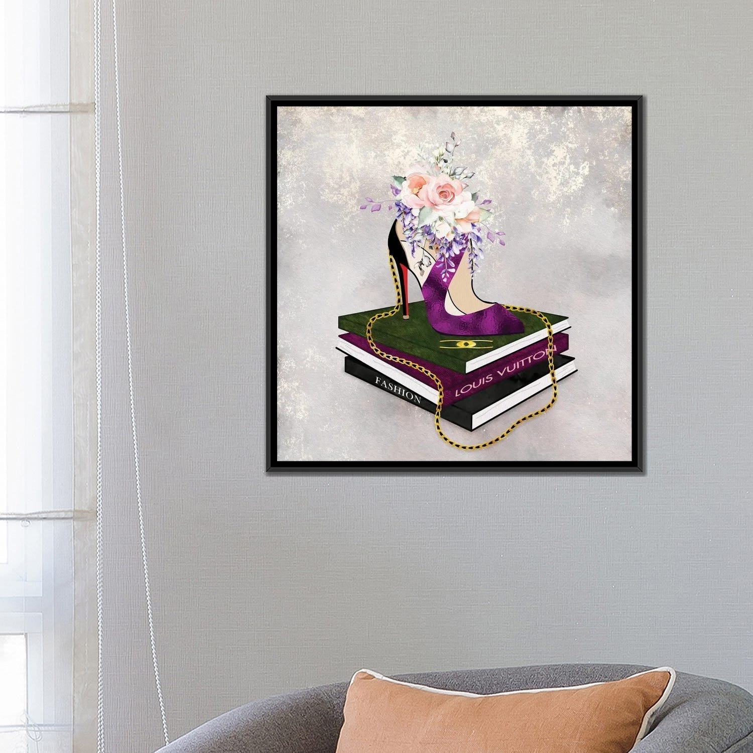 iCanvas Fashion Squared Prissy Purple by Pomaikai Barron Framed Canvas  Print - Bed Bath & Beyond - 36948006