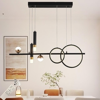 Modern Led Pendant Light Dimmable Linear Ware Chandelier - Bed Bath ...