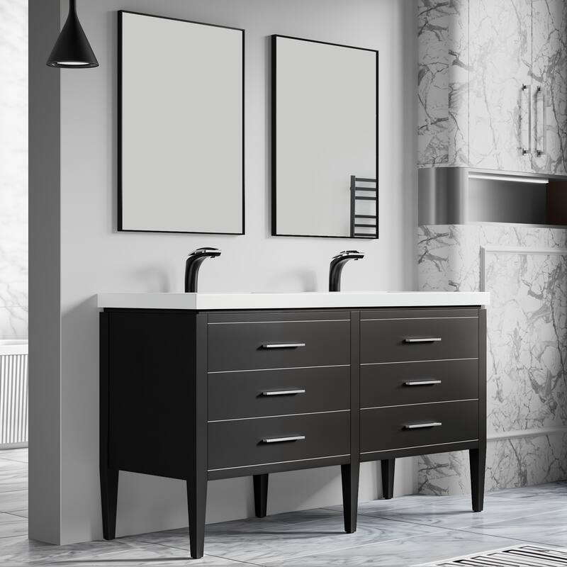 Ayer 60" Double Bathroom Vanity Set