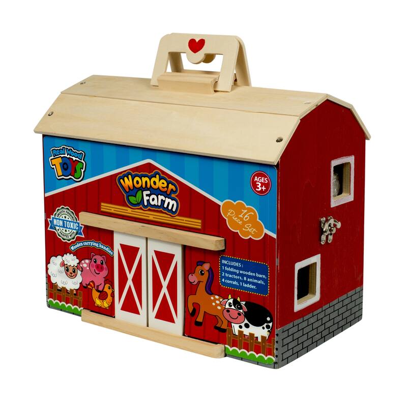 Red Wood Barn with Accessories