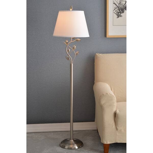 Copper Grove Codd 59 Inch Leaf Design 3 Way Floor Lamp Overstock 19856354 Brushed Steel