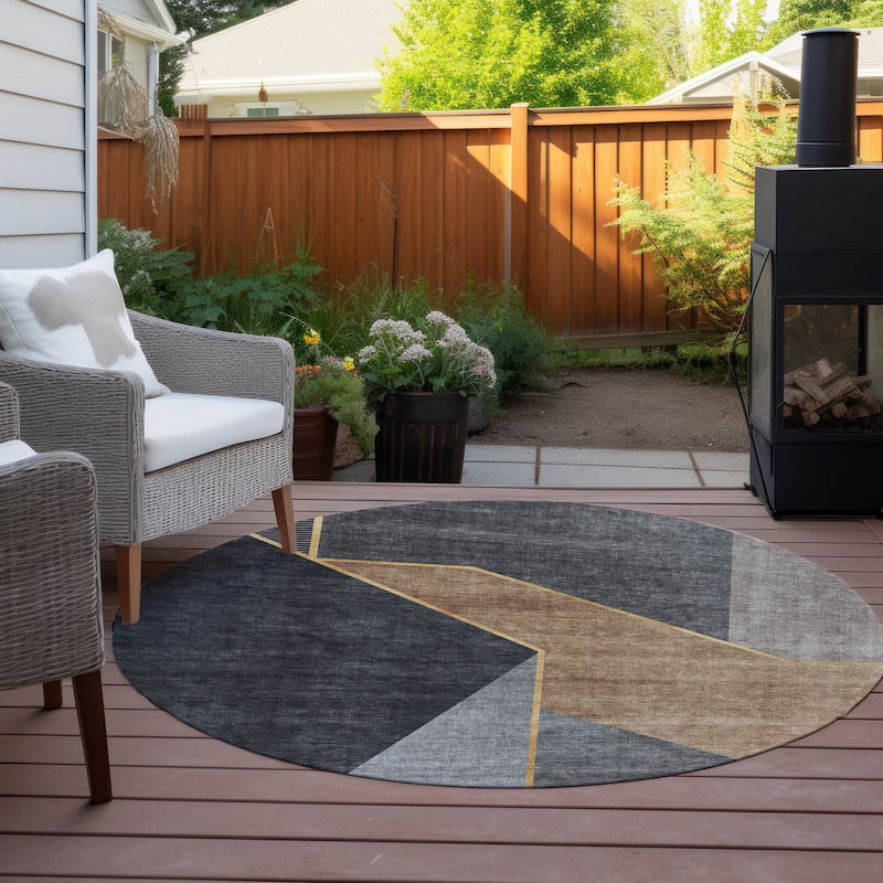 Machine Washable Indoor/ Outdoor Chantille Geo Modern Rug