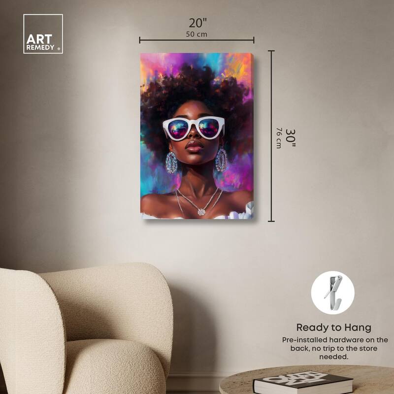 Bold Colorful Curls Canvas by Art Remedy, Gallery Wrapped