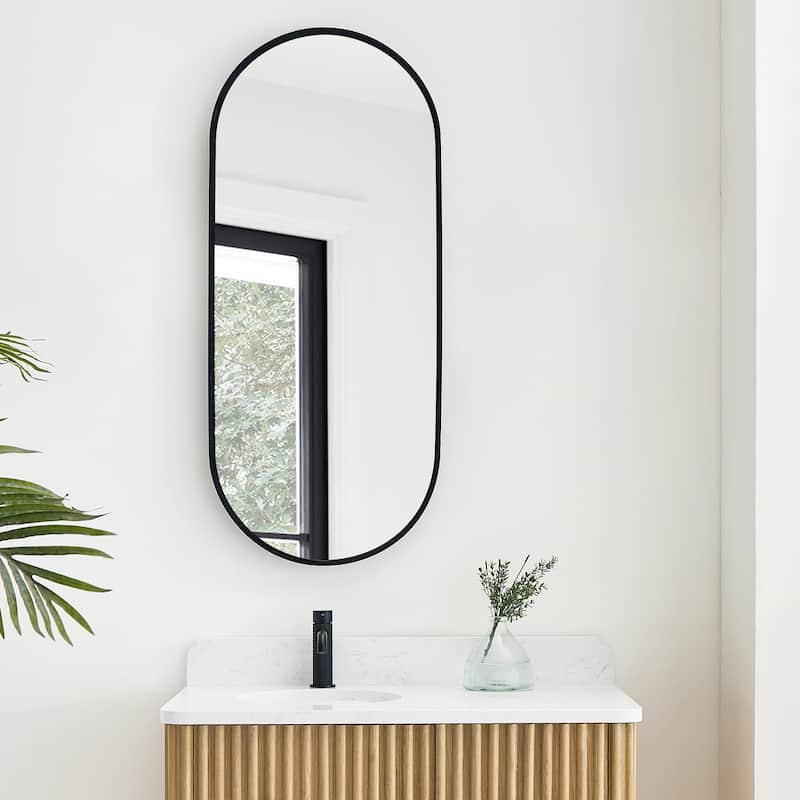 Miajadas Oval Aluminum Framed Wall Mount Mirror