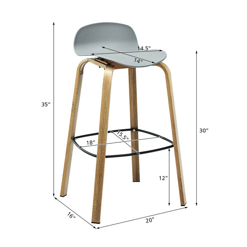 Gymax Modern Set of 4 Barstools 30inch Pub Chairs w/Low Back & Metal - See Details