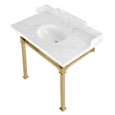 Kingston Brass LMS36MOQ Viceroy 36" Single Oval Basin Console Sink Set