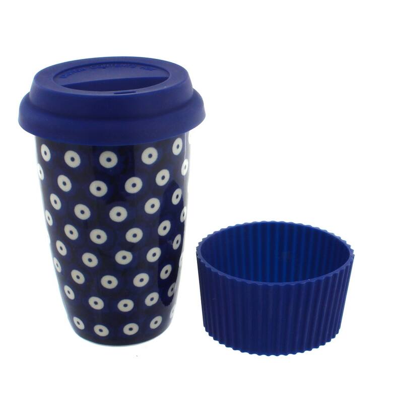 Blue Rose Polish Pottery K115 Manufaktura Travel Mug - Dots