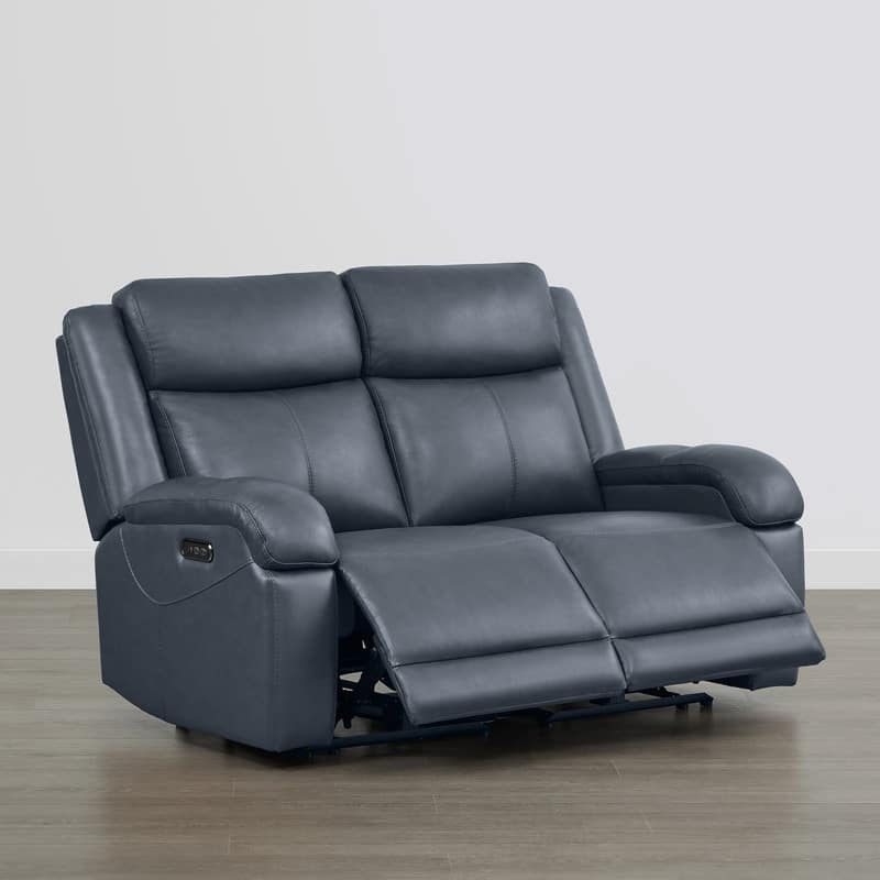 Spruce & Spring Hadlee Genuine leather Reclining Sofa with Multi-Function Console.