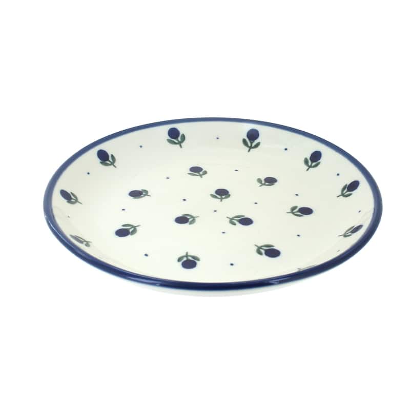 Blue Rose Polish Pottery Ceramika Artystyczna Dessert Plate - Blueberry