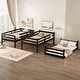 preview thumbnail 12 of 16, Grey Triple Rubber Wood Bunk Bed with 2 Built-in Ladders, Guardrails, Twin over Twin over Twin, Detachable Triple Twin Bed