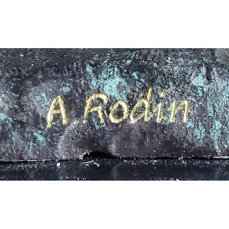 The Shade After Auguste Rodin - Bronze Statue Sculpture Of Adam On Marble Base