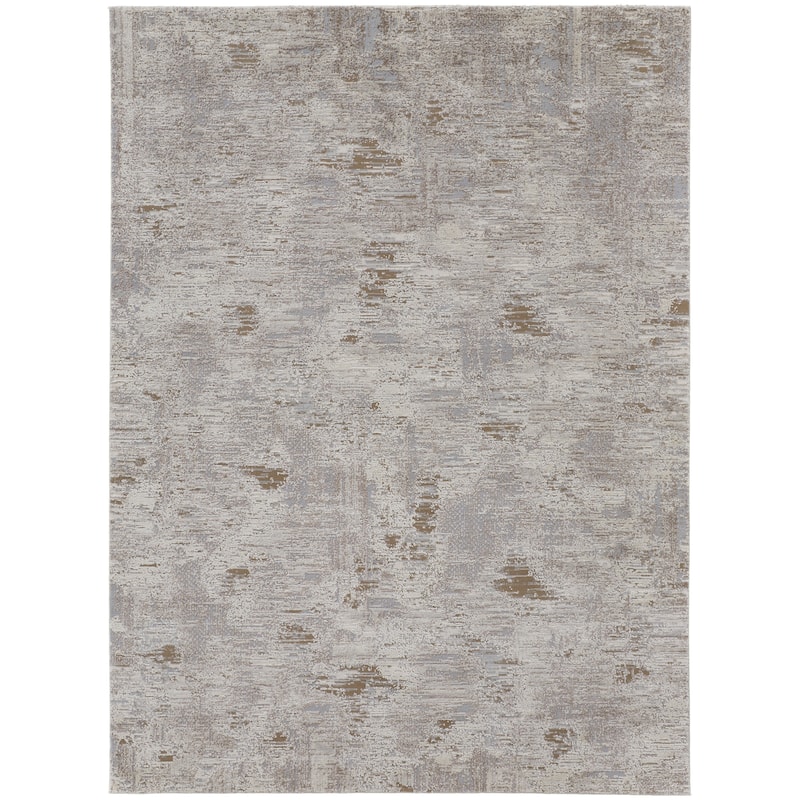 Grand Bazaar Kayden Machine Made Abstract Modern Area Rug - 9' x 12' - Ivory/Gray/Tan
