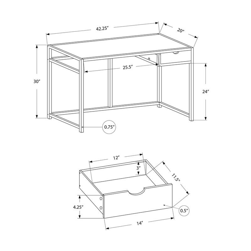 Compact Computer Desk with Small Storage Drawer