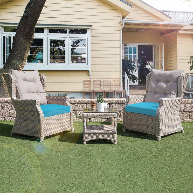 Set of 4 Solid Soft Outdoor Patio Deep Seat Cushion
