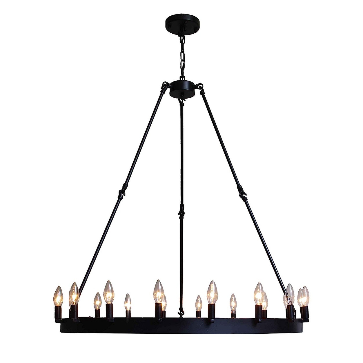 Vintage Barn Metal Camino Chandelier Industrial Loft Rustic H 40" - Chandeliers For Bedrooms by Overstock.com