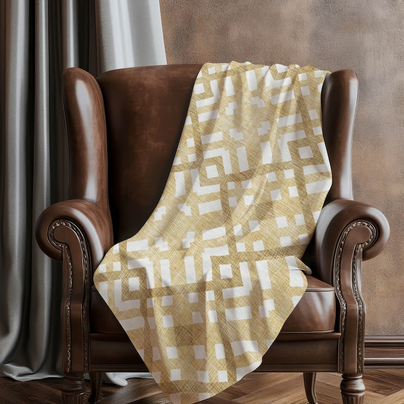 Premium Machine Washable Contemporary Geo Sherpa Throw Blanket