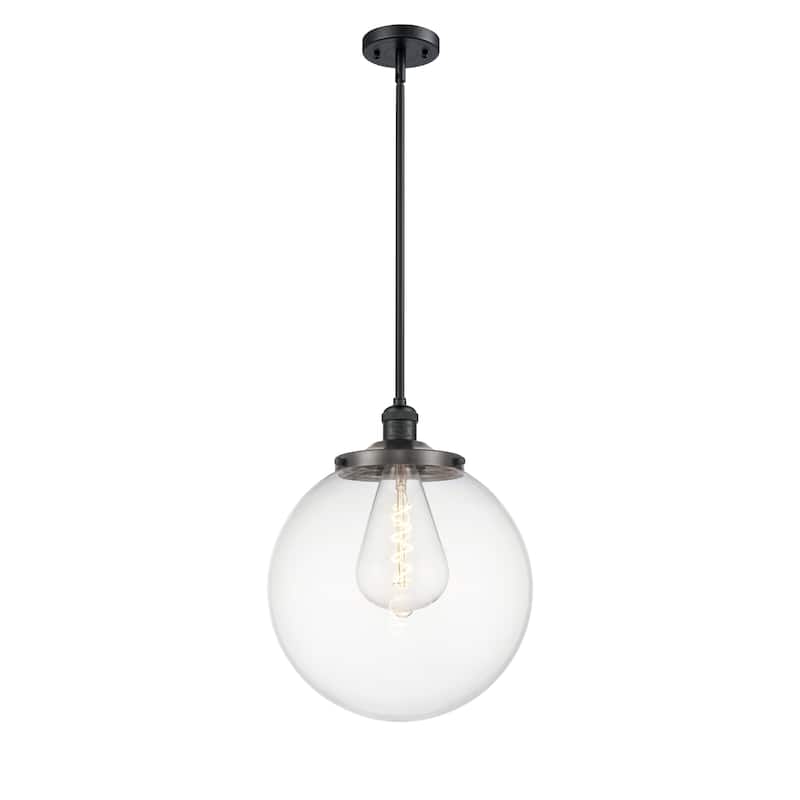 Innovations Lighting Franklin Restoration Beacon - 1 Light 14" Pendant - Clear/Matte Black