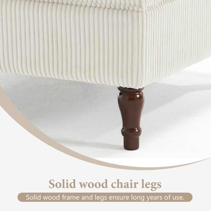 32.57" W Upholstered Corduroy Armless Accent Chair