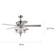 preview thumbnail 5 of 6, Warehouse of Tiffany Laurel 52-inch 3-light Chrome Ceiling Fan
