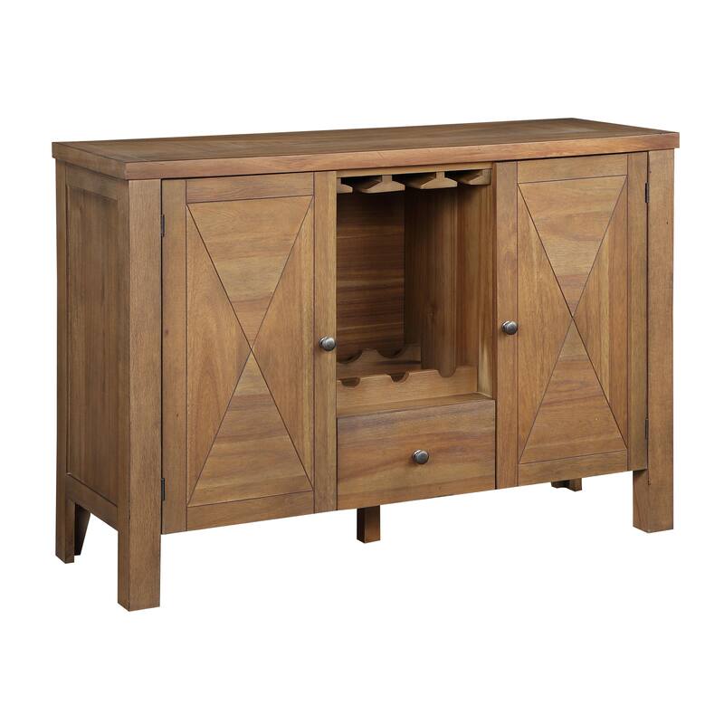 Wheeler Rustic Brown and Oak Server with 2-Door