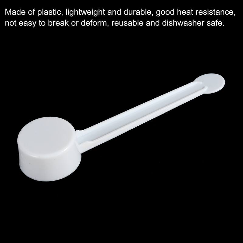 4.3" x 1.1" 10g Long Handle Plastic Measuring Spoons, 20Pcs Flat - White