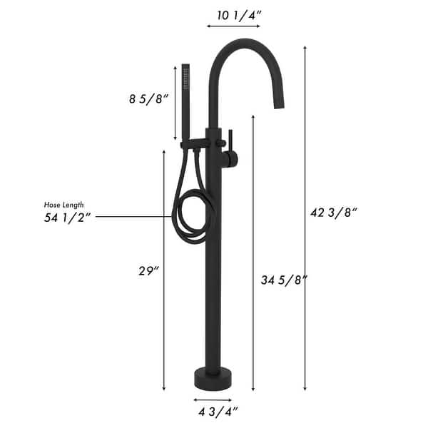 dimension image slide 5 of 6, ZLINE Emerald Bay Bath Tub Filler