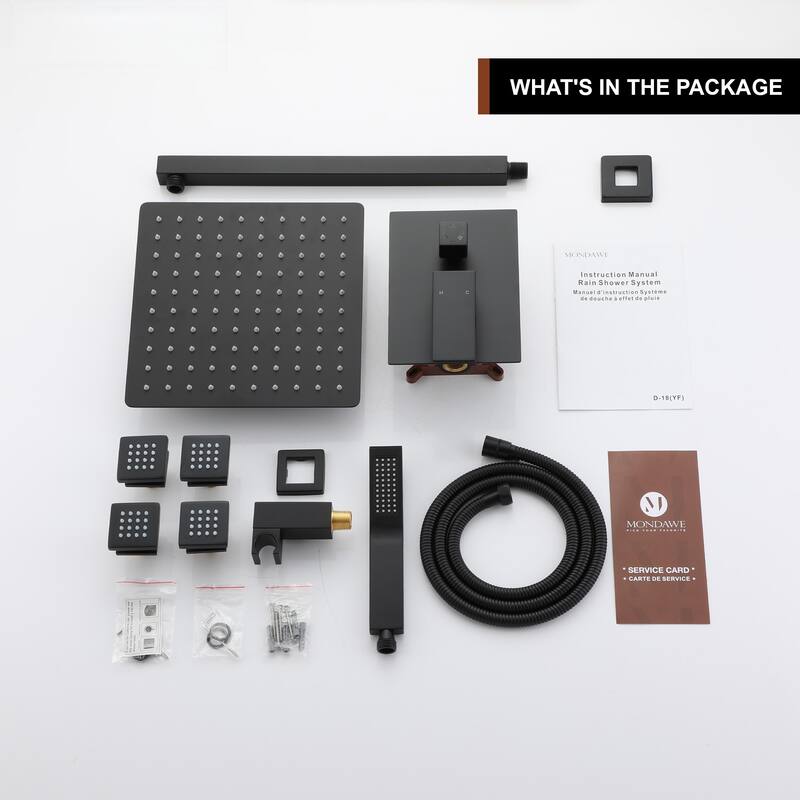 High Pressure Wall Mounteded Pressure-Balanced Shower System in Matte Black
